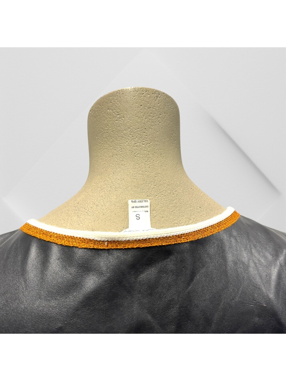 Raffaela D'angelo Womens Black Leather like Over zip up Made in Italy Embroider - Picture 6 of 16